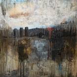 Forbidden Lands - Large Square Abstract Pinting by Deb Breton