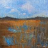 Peaceful Flow - Square abstract landscape / seascape painting by Deb Breton