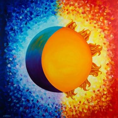 Balancing Sun and Moon with Hidden Keys - Large Abstract Painting - Colorful Abstract by Deb Breton thumb