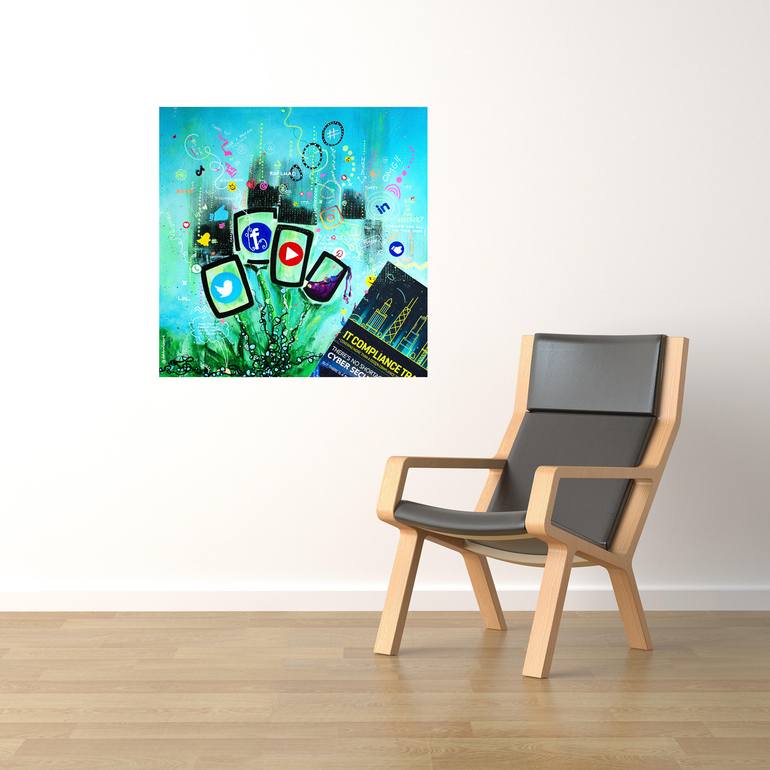 Original Conceptual Science/Technology Painting by Deb Breton