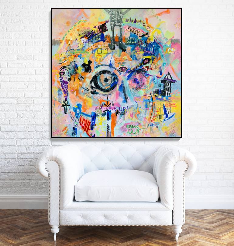 Original Abstract Portrait Painting by Deb Breton