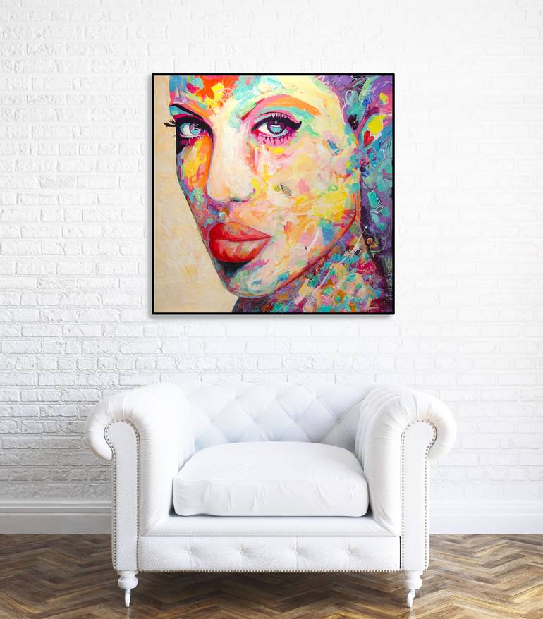 Femme Exotica - Original expressionist portrait painting Painting by ...