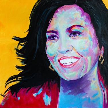 Michelle Obama Portrait Colorful Impressionism Painting thumb