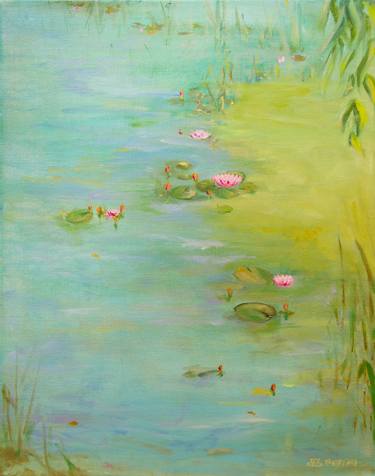 Peaceful Pond - impressionism painting on canvas thumb