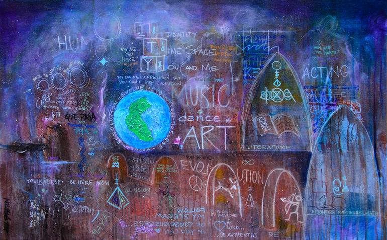 Original Abstract Expressionism Graffiti Paintings by Deb Breton