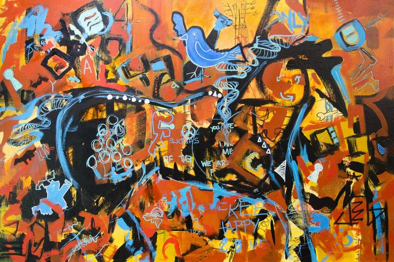 Original Abstract Expressionism Animal Paintings by Deb Breton