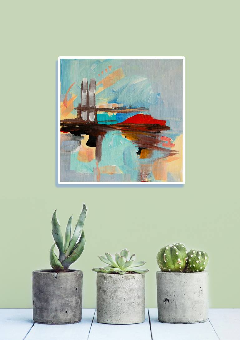 Original Abstract Expressionism Cities Painting by Deb Breton
