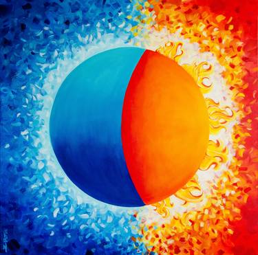 Balance of Sun and Moon - Large Painting on Canvas - thumb