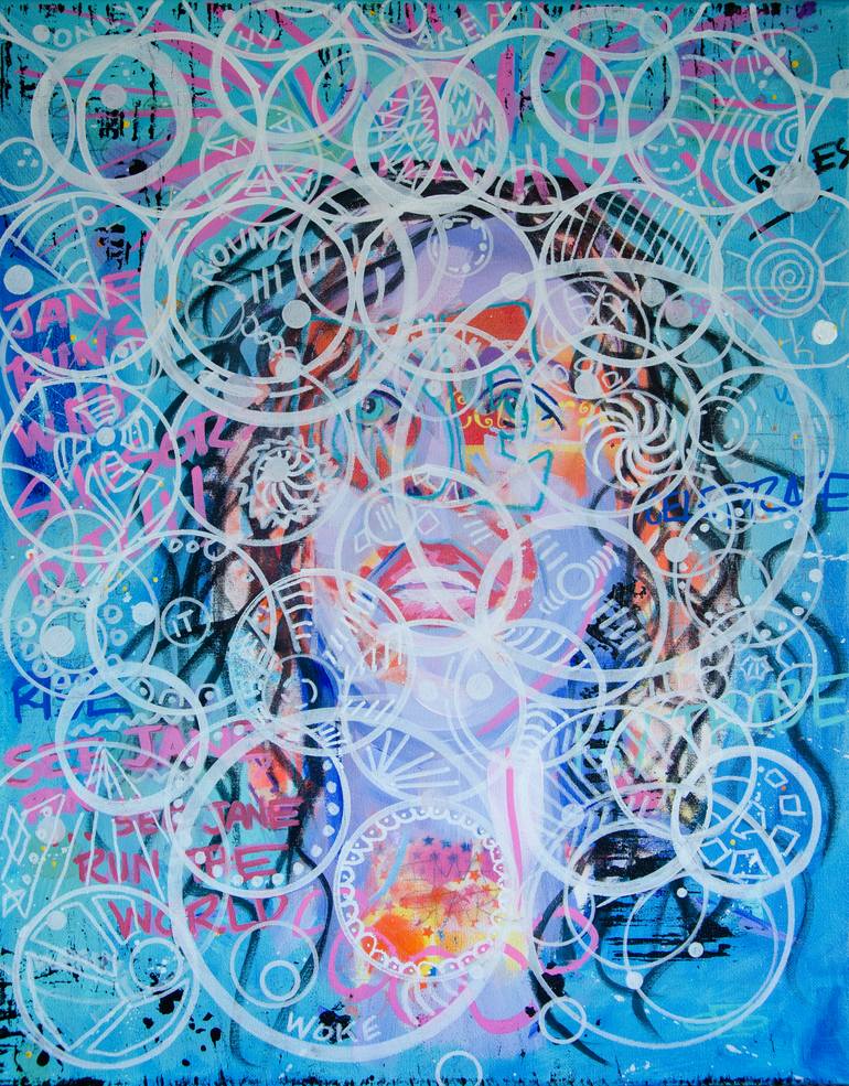 Original Abstract Expressionism Pop Culture/Celebrity Painting by Deb Breton