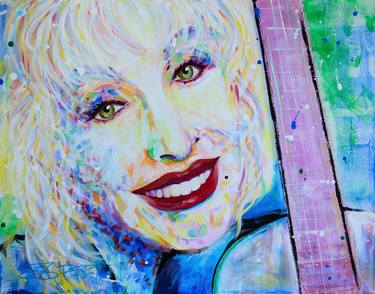 Coat of Many Colors - Dolly Parton Portrait - vibrant portrait thumb