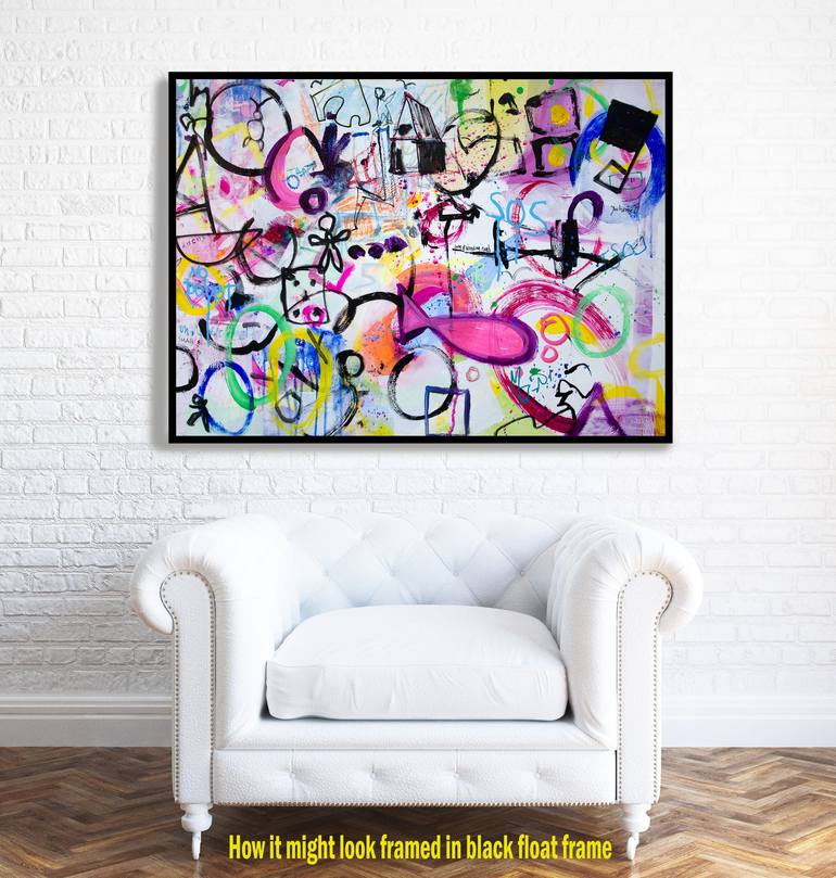 Original Expressionism Graffiti Painting by Deb Breton