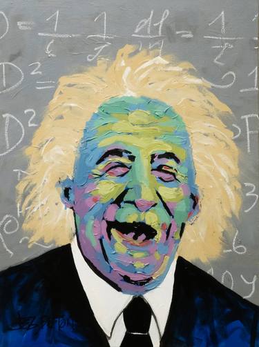 Happy Einstein Portrait Painting thumb
