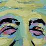 details - Portrait of a very happy Albert Einstein in front of a chalkboard. Very loose and textured, impressionism painting in bright colors. Mixed media on 18 x 24 x 1.5″ stretched canvas, and the painting continues onto the sides. Signed bottom left, and on the back. Comes with a signed certificate of authenticity.