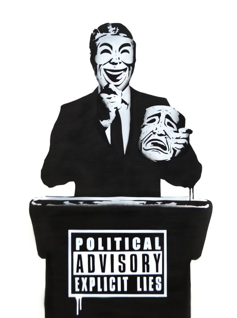 Political Advisory Explicit Lies Painting by Thirsty Bstrd