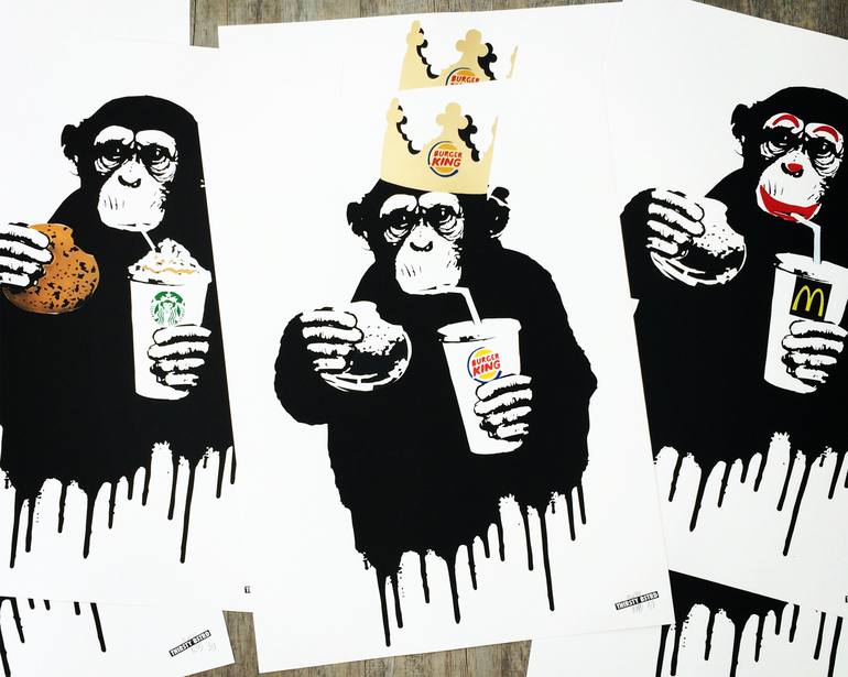 Original Street Art Animal Printmaking by Thirsty Bstrd