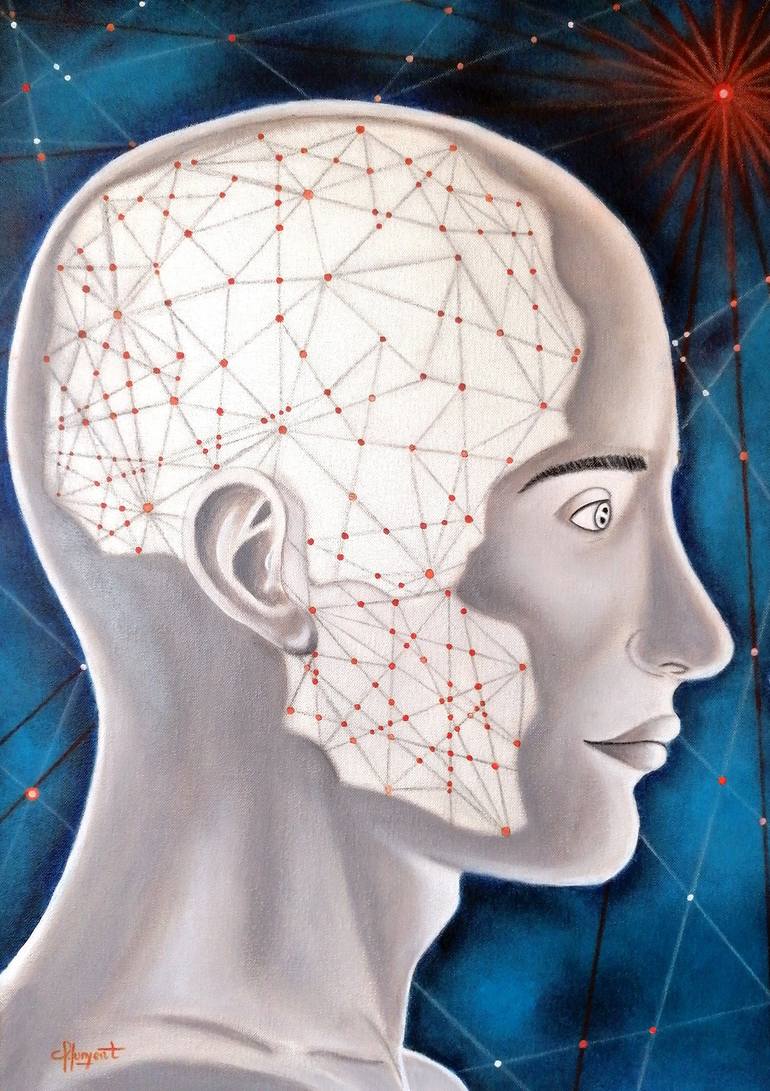 Original Artificial Intelligence Science/Technology Painting by Carmen Gomez Junyent