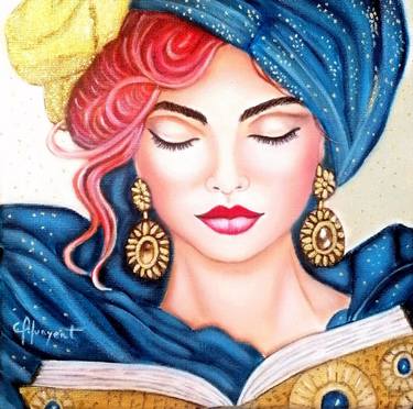 Original Realism Women Painting by Carmen Gomez Junyent