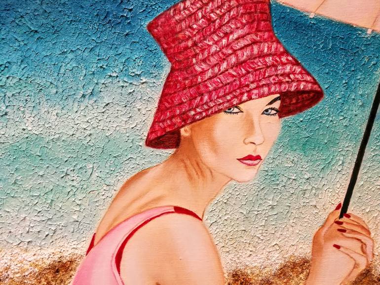 Original Figurative Beach Painting by Carmen Gomez Junyent