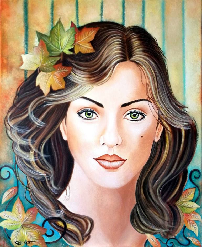 Original Portrait Painting by Carmen Junyent