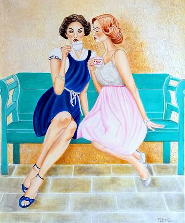 Original Art Deco Women Paintings by Carmen Junyent