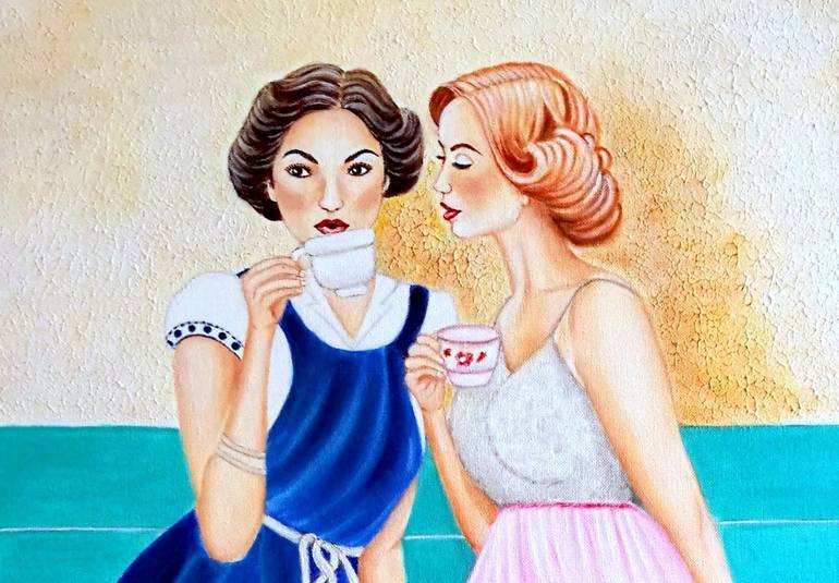 Original Art Deco Women Painting by Carmen Junyent