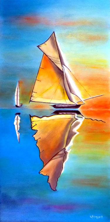 Print of Figurative Boat Paintings by Carmen Junyent