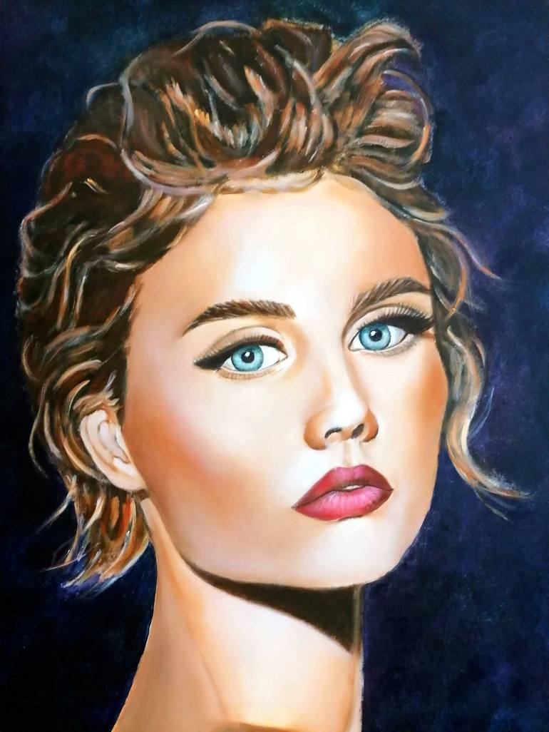 Original Portrait Painting by Carmen Junyent