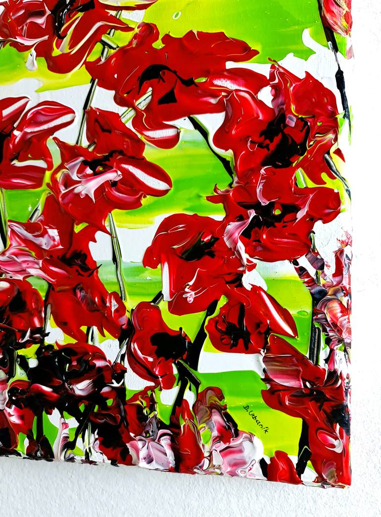 Original Abstract Floral Painting by Daniel Urbaník