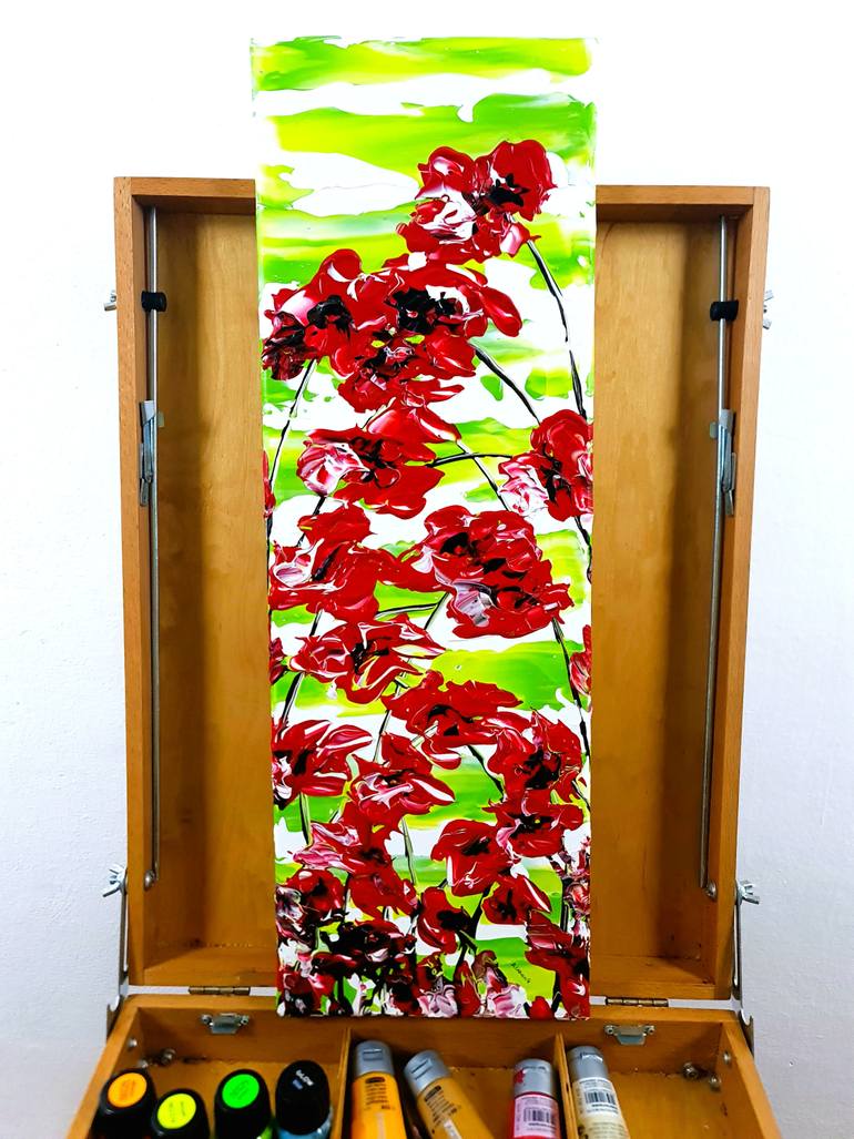 Original Abstract Floral Painting by Daniel Urbaník