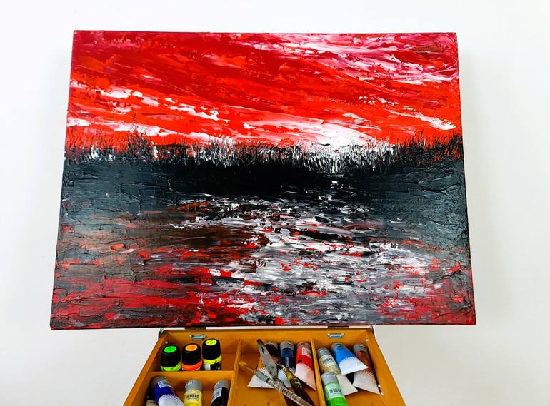 Original Abstract Expressionism Abstract Painting by Daniel Urbaník