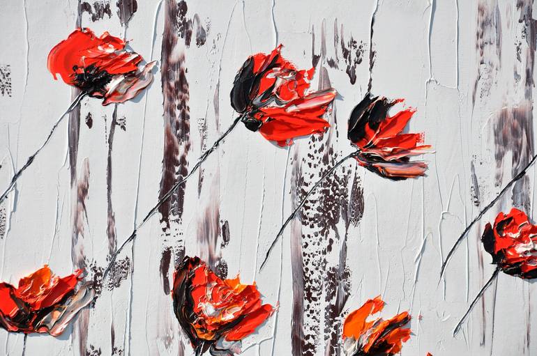 Original Abstract Floral Painting by Daniel Urbaník