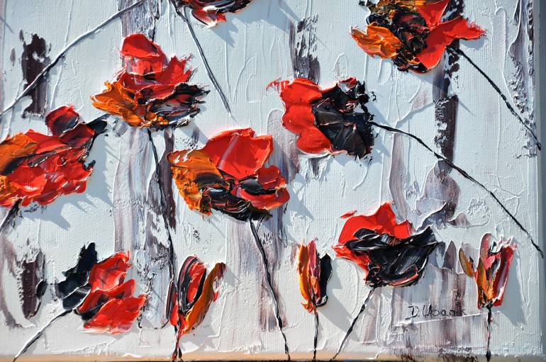 Original Abstract Expressionism Floral Painting by Daniel Urbaník