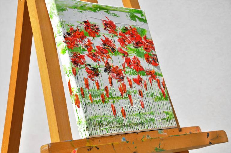 Original Abstract Expressionism Floral Painting by Daniel Urbaník