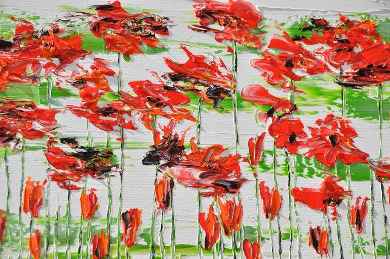 Original Abstract Expressionism Floral Painting by Daniel Urbaník