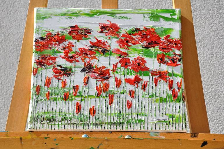 Original Abstract Expressionism Floral Painting by Daniel Urbaník