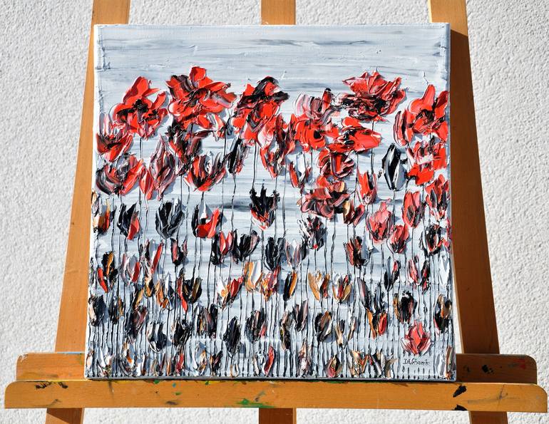 Original Abstract Expressionism Floral Painting by Daniel Urbaník