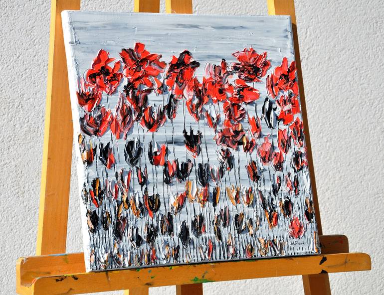 Original Abstract Expressionism Floral Painting by Daniel Urbaník