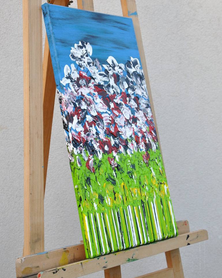Original Abstract Expressionism Floral Painting by Daniel Urbaník
