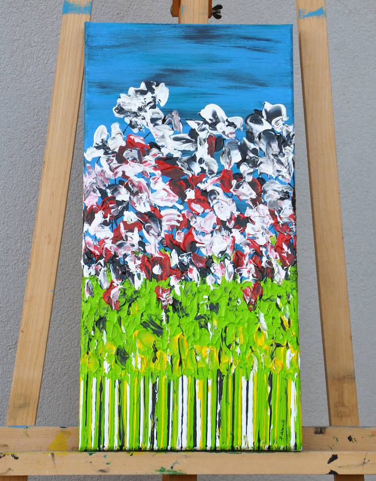 Original Abstract Expressionism Floral Painting by Daniel Urbaník