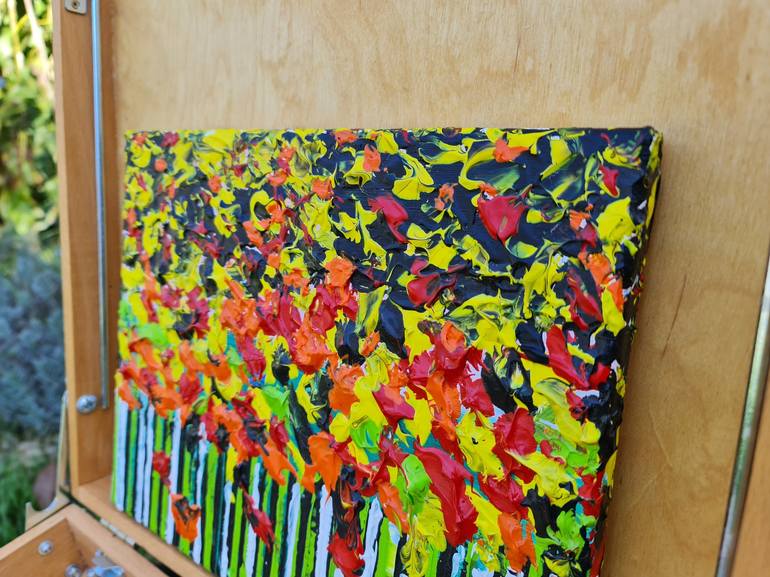 Original Abstract Expressionism Floral Painting by Daniel Urbaník
