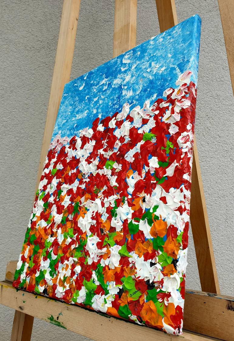 Original Abstract Floral Painting by Daniel Urbaník