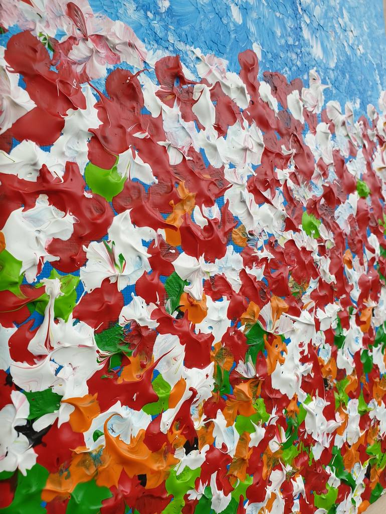 Original Abstract Floral Painting by Daniel Urbaník