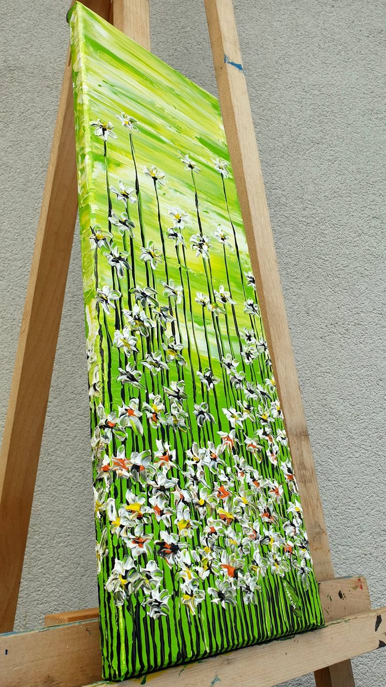 Original Abstract Expressionism Floral Painting by Daniel Urbaník