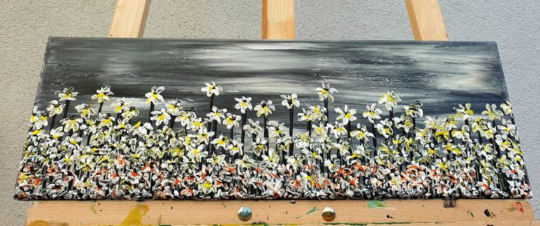 Original Abstract Expressionism Floral Painting by Daniel Urbaník