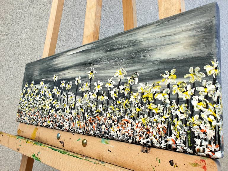 Original Abstract Expressionism Floral Painting by Daniel Urbaník