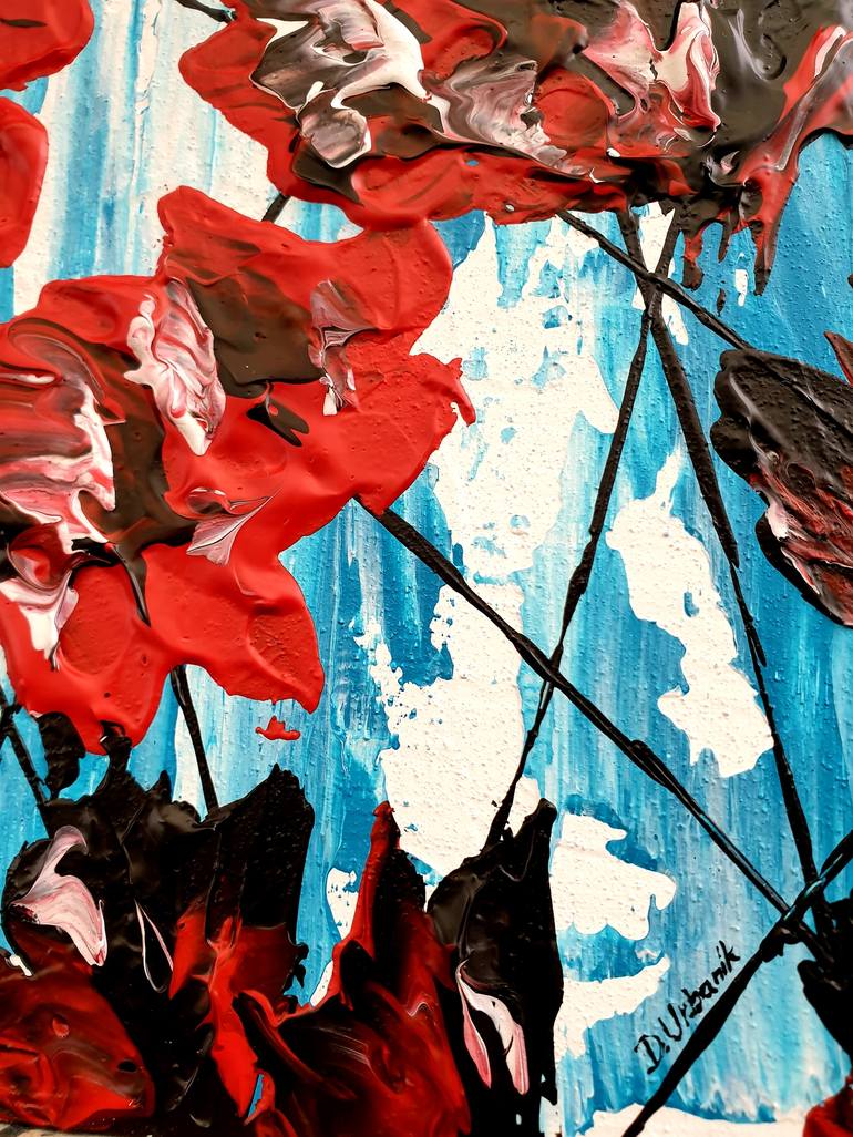 Original Abstract Expressionism Floral Painting by Daniel Urbaník