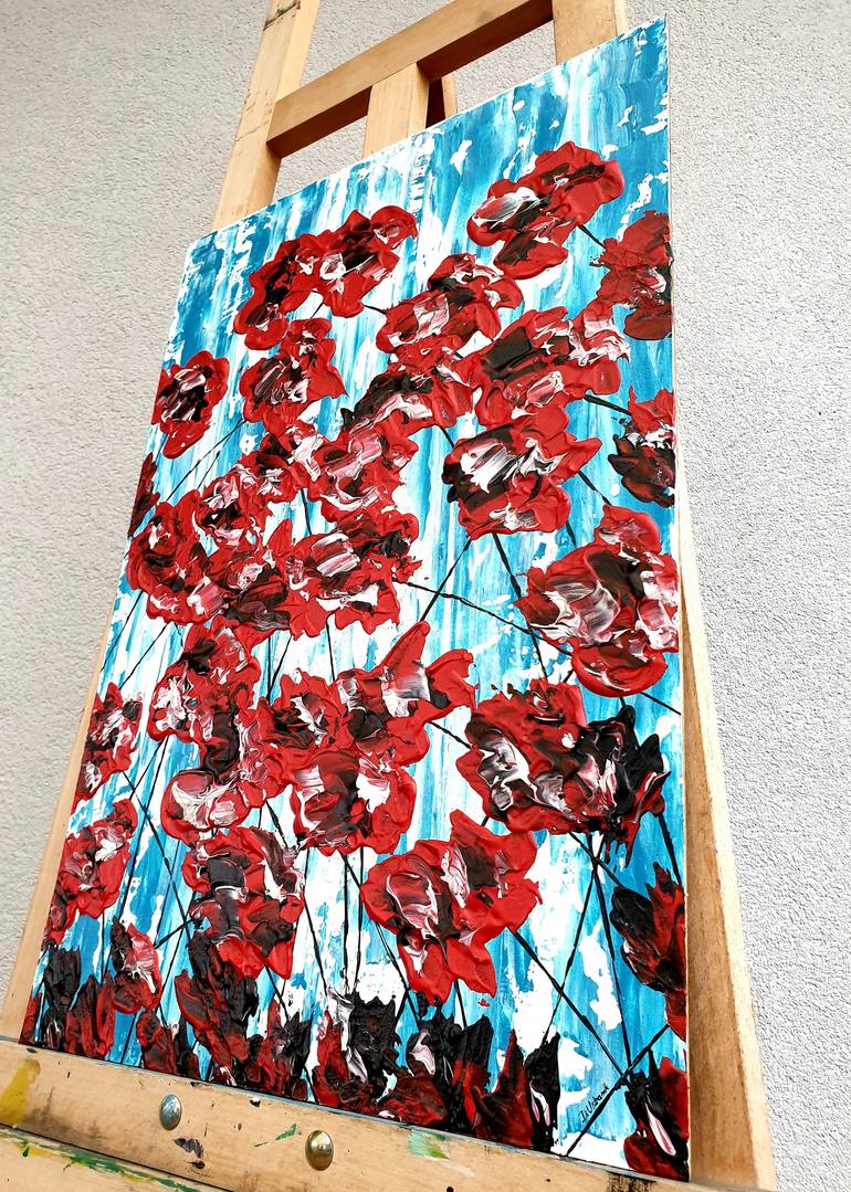 Original Abstract Expressionism Floral Painting by Daniel Urbaník