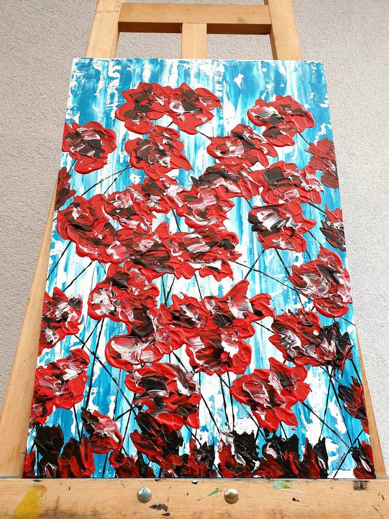 Original Abstract Expressionism Floral Painting by Daniel Urbaník