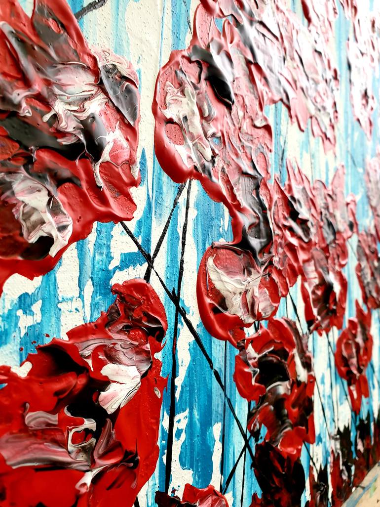 Original Abstract Expressionism Floral Painting by Daniel Urbaník