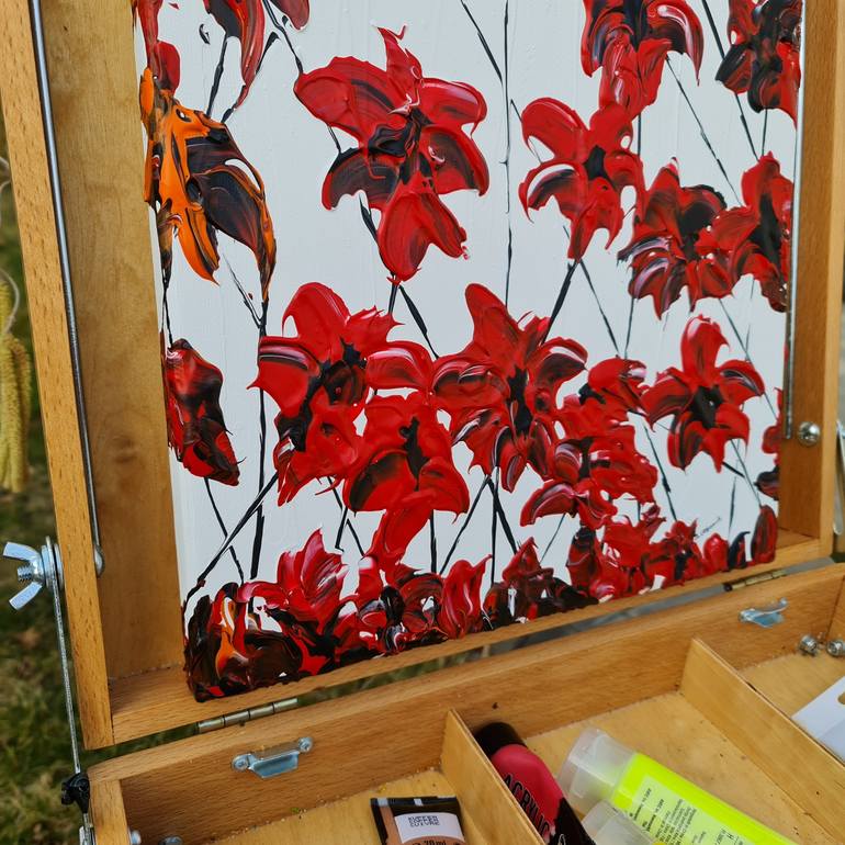 Original Abstract Floral Painting by Daniel Urbaník